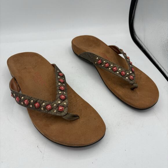Vionic Sandals Womens Size 11 Flip Flop‎ 340 Floriana Jewel Snake Print Thong - Picture 1 of 8